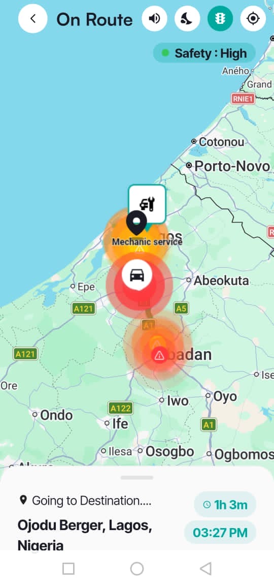 MoRoute live route safety map